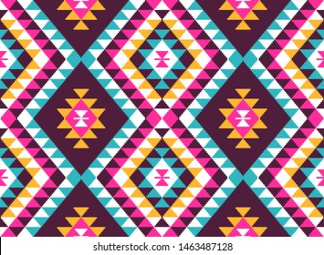 Tribal seamless colorful geometric pattern. Ethnic vector texture.Traditional ornament.