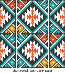Tribal seamless colorful geometric pattern. Ethnic vector texture.Traditional ornament.