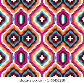 Tribal seamless colorful geometric pattern. Ethnic vector texture.Traditional ornament.