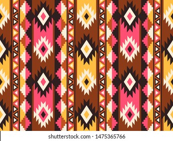 Tribal seamless colorful geometric pattern. Ethnic vector texture.Traditional ornament.
