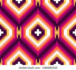 Tribal seamless colorful geometric pattern. Ethnic vector texture.Traditional ornament.
