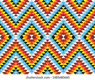 Tribal seamless colorful geometric pattern. Ethnic vector texture.Traditional ornament.