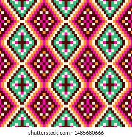 Tribal seamless colorful geometric pattern. Ethnic vector texture.Traditional ornament.