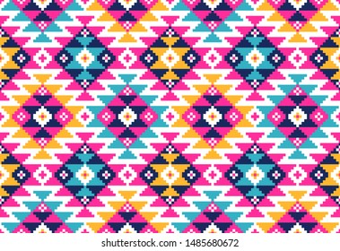 Tribal seamless colorful geometric pattern. Ethnic vector texture.Traditional ornament.