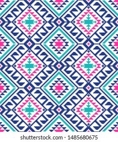Tribal seamless colorful geometric pattern. Ethnic vector texture.Traditional ornament.