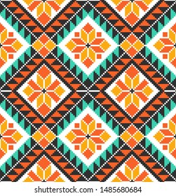 Tribal seamless colorful geometric pattern. Ethnic vector texture.Traditional ornament.
