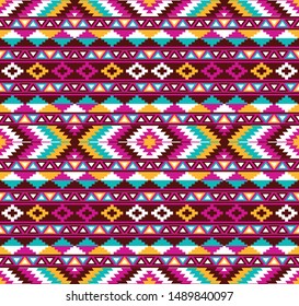 Tribal seamless colorful geometric pattern. Ethnic vector texture.Traditional ornament.