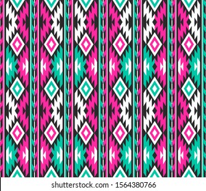Tribal seamless colorful geometric pattern. Ethnic vector texture.Traditional ornament.