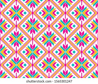 Tribal seamless colorful geometric pattern. Ethnic vector texture.Traditional ornament.