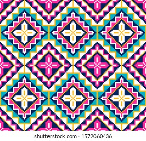 Tribal seamless colorful geometric pattern. Ethnic vector texture.Traditional ornament.