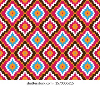 Tribal seamless colorful geometric pattern. Ethnic vector texture.Traditional ornament.