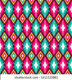 Tribal seamless colorful geometric pattern. Ethnic vector texture.Traditional ornament.