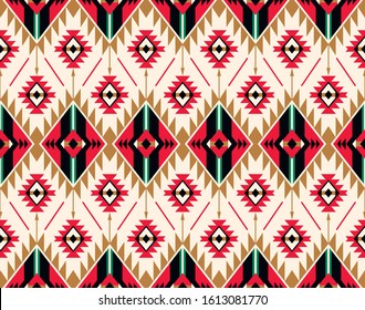 Tribal seamless colorful geometric pattern. Ethnic vector texture.Traditional ornament.