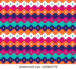 Tribal seamless colorful geometric pattern. Ethnic vector texture.Traditional ornament.