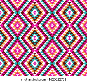 Tribal seamless colorful geometric pattern. Ethnic vector texture.Traditional ornament.