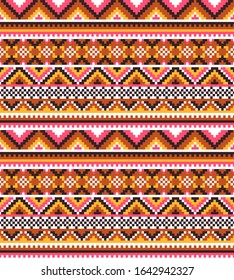 Patrón geométrico tribal de colores sin fisuras. Textura vectorial étnica.Ornamento tradicional.