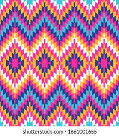 Tribal seamless colorful geometric pattern. Ethnic vector texture.Traditional ornament.