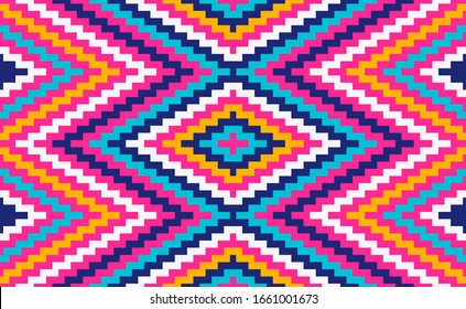 Tribal seamless colorful geometric pattern. Ethnic vector texture.Traditional ornament.