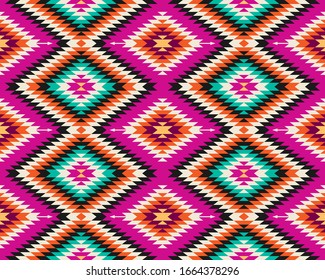 Tribal seamless colorful geometric pattern. Ethnic vector texture.Traditional ornament.