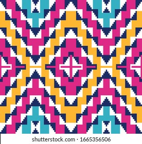 Tribal seamless colorful geometric pattern. Ethnic vector texture.Traditional ornament.
