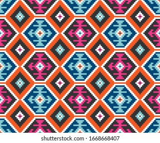 Tribal seamless colorful geometric pattern. Ethnic vector texture.Traditional ornament.
