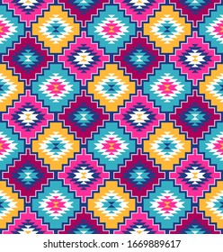 Tribal seamless colorful geometric pattern. Ethnic vector texture.Traditional ornament.
