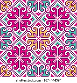 Patrón geométrico tribal de colores sin fisuras. Textura vectorial étnica.Ornamento tradicional.
