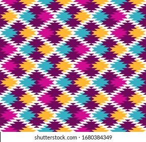 Tribal seamless colorful geometric pattern. Ethnic vector texture.Traditional ornament.
