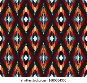 Tribal seamless colorful geometric pattern. Ethnic vector texture.Traditional ornament.