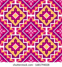 Patrón geométrico tribal de colores sin fisuras. Textura vectorial étnica.Ornamento tradicional.