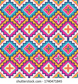Tribal seamless colorful geometric pattern. Ethnic vector texture.Traditional ornament.