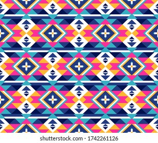 Tribal seamless colorful geometric pattern. Ethnic vector texture.Traditional ornament.