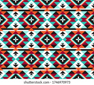 Tribal seamless colorful geometric pattern. Ethnic vector texture.Traditional ornament.