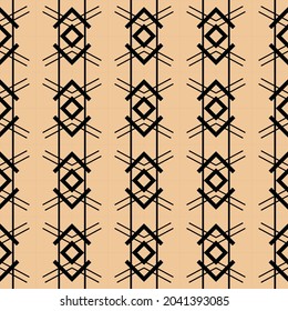 Tribal nahtlose farbige geometrische Muster. Seidengeometrische ethnische, nahtlose Muster traditionell. Verwendung für den Teppichstil von Aztec, Folkstickerei, Indianerstickerei, Skandinavien, Zigeuner, Mexikanischer, afrikanischer Stoff