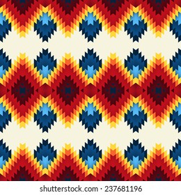 Tribal seamless colorful geometric pattern.
