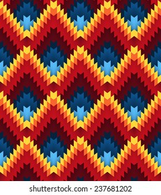 Tribal seamless colorful geometric pattern.