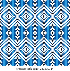 Tribal seamless colorful geometric pattern.