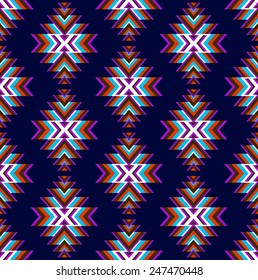 Tribal seamless colorful geometric pattern.