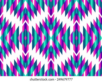 Tribal seamless colorful geometric pattern.