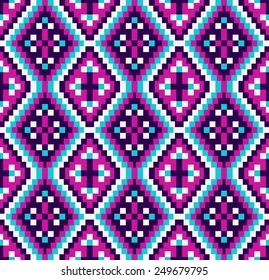 Tribal seamless colorful geometric pattern.