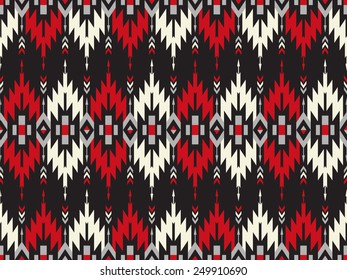 Tribal seamless colorful geometric pattern.