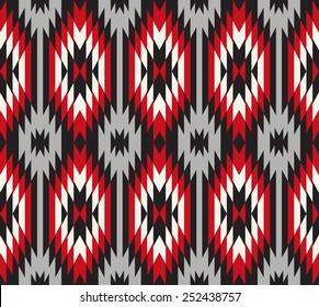 Tribal seamless colorful geometric pattern.