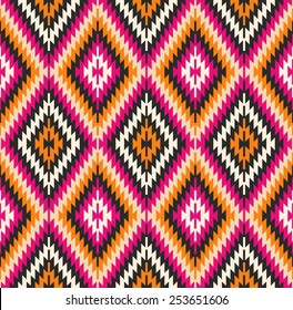 Tribal seamless colorful geometric pattern.
