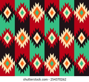 Tribal seamless colorful geometric pattern.