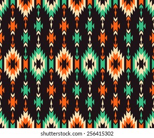 Tribal seamless colorful geometric pattern.