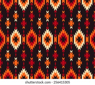 Tribal seamless colorful geometric pattern.