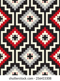 Tribal seamless colorful geometric pattern.