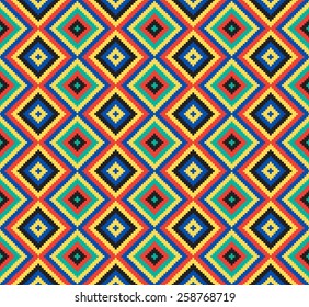Tribal seamless colorful geometric pattern.