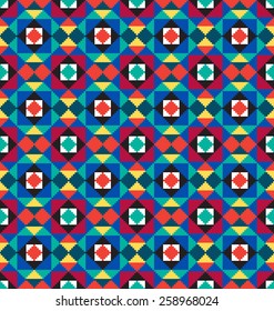 Tribal seamless colorful geometric pattern.