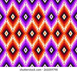 Tribal seamless colorful geometric pattern. 